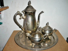 ANTIQUARIATO CASA SERVIZIO da COLAZIONE/THE 3pz+1 SILVER PLATED anni 60 AFFARE!