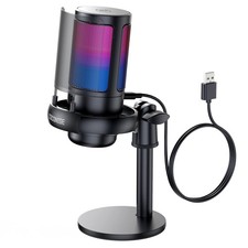 Gaming Microphone for PC: USB Mic Podcasts Videos With Stand, ME6-C