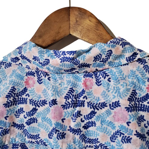 Camisa clásica de algodón Talbots floral helechos 1X Plus manga larga con botones para mujer - Imagen 5 de 8