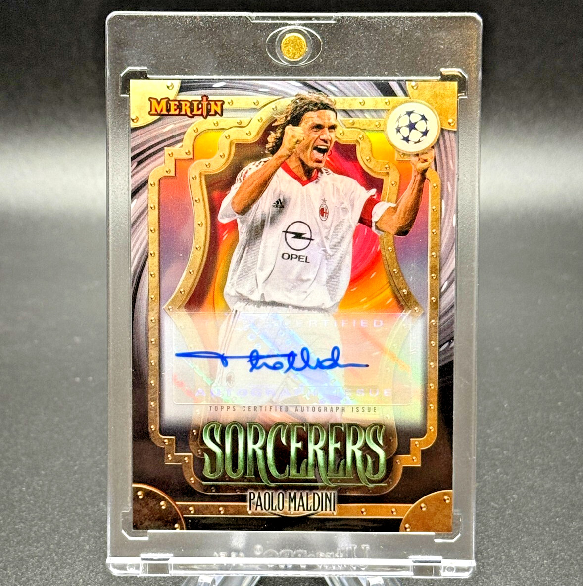 Paolo Maldini 2023-24 Topps Merlin UCC Sorcerers Autograph #SA-PM Refractor AUTO