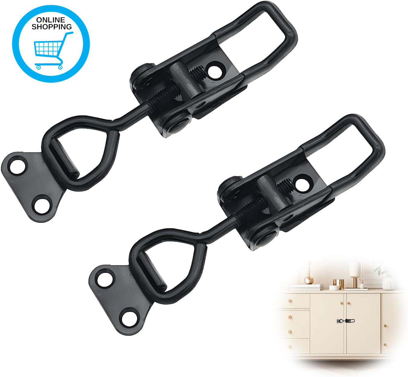 2Pcs Adjustable Toggle Clamp, Heavy Duty Metal Toggle Latch Quick Release Metal
