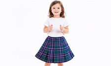 Young Pendleton Plaid Skirt Size 5-6 Virgin Wool Zipper Back Green Blue Red