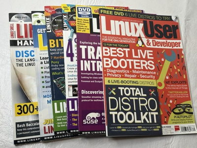 #ad LOT Linux Pro User Developer Shell Magazines Inc 4 DVDs 2008 2017 UK $80.00