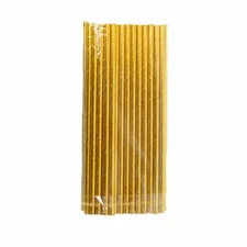 Gold 50 Metallic 8" Disposable Food Grade Drinking Paper Straws Party Events