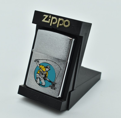 Zippo - FISHERMAN LIGHTER, Sportman 1984, Brushed Chrome, NEW, Niagara Falls Ont