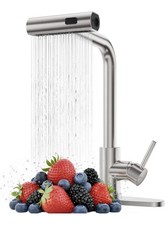 Waterfall Kitchen Faucet, Brushed Nickel Kitchen Sink Faucet,