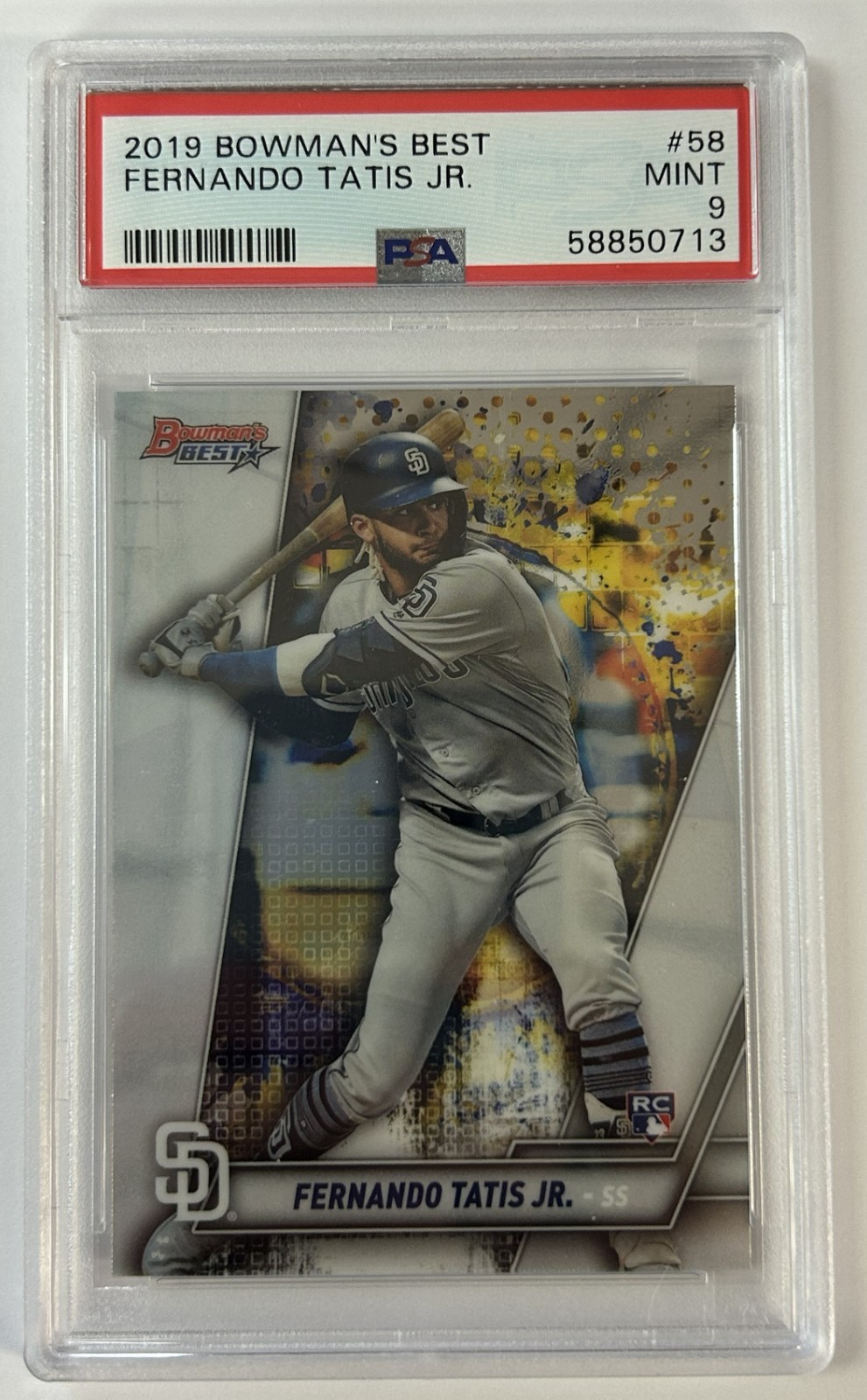MA6 2019 BOWMAN'S BEST #58 FERNANDO TATIS JR, ROOKIE RC - PSA 9 MINT