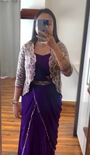 Ready-to-Wear Designer Jacket Blouse And saree for Adults Bollywood Party and