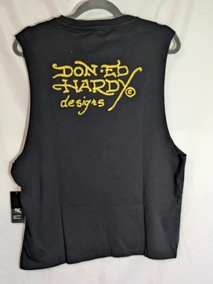Zumiez Ed Hardy Tiger Black Cutoff Tank Top - Medium | eBay