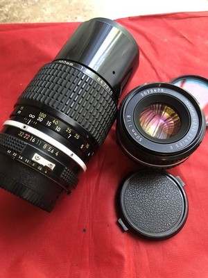 Nikonl Nikkor 200mm F 4 lens And Nikon 50mm F1.8 Lens