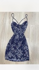 Vintage Y2K Misty Rose purple floral cowl neck mini dress size Medium