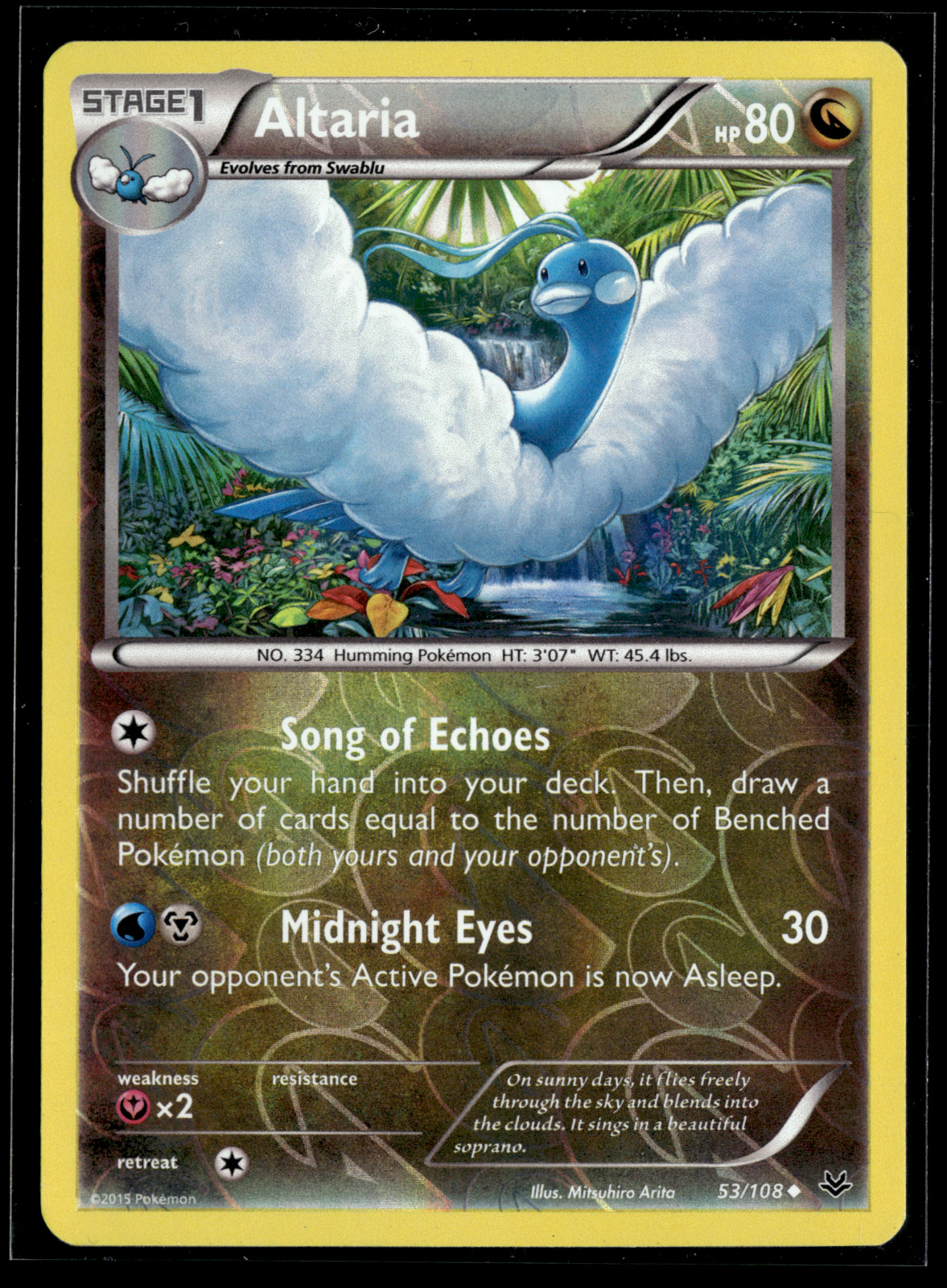 Altaria 53/108 Roaring Skies Reverse Holo Uncommon Pokemon Card TCG English LP