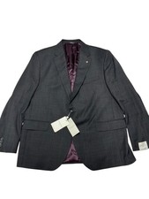 Jack Victor Mens Regular fit Wool 2 Piece Suit 46 R Pants 40 Charcoal Gray Check