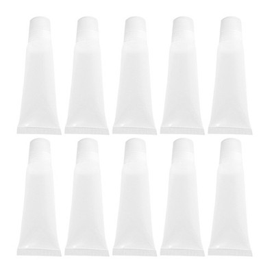 Clear Plastic Angled Nozzle Lip Balm Tubes Reusable Cosmetic Empty Bottles