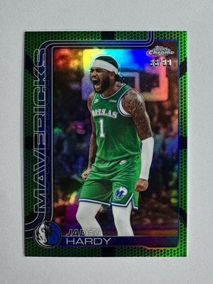 2025-26 Topps Chrome Updates Jaden Hardy /199 Dallas Mavericks Green Refractor