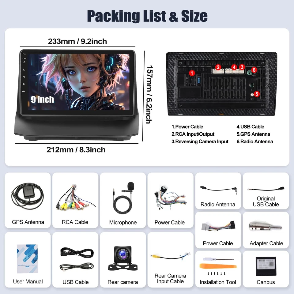 9" Touch Stereo with Wireless Carplay & Android Auto for 2009-2014 Ford Fiesta - Image 4 of 4