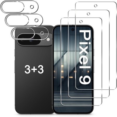 [3+3 PCS] Screen Protector & Camera Lens Protector for Google Pixel 9 5G 9H Temp