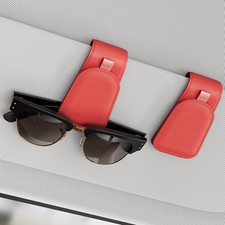 Magnetic Sunglass Holder for Car Visor, 2 Packs, Faux Leather