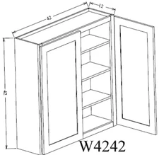 Sunco 42" W X 42" H X 12" D Tuscany White Shaker Cabinet W4242