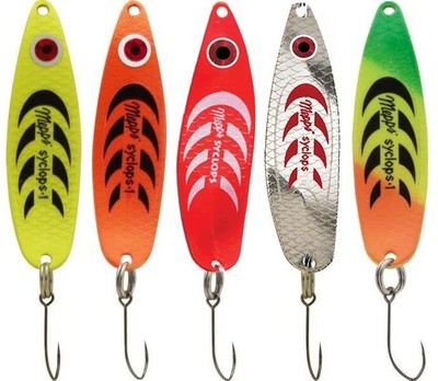 Mepps Syclops Micro Barb Köder Angellure Silber Rot Tiger Chart Orange