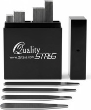 Metal Collar Stays for Men   40-Piece Set in 4 Sizes for Dress Shirts by