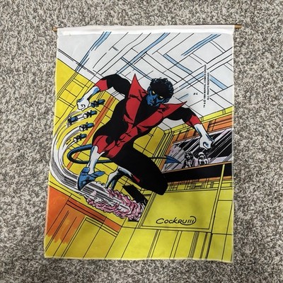 Vintage 1984 Marvel Nightcrawler Hanging Fabric Cloth Wall Scroll Tapestry X-Men