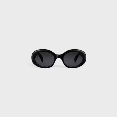 CELINE Triomphe CL40194U Black Oval Sunglasses Gray Tinted UV400 145mm