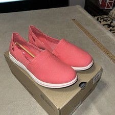 CloudSteppers by Clarks Women  s Breeze Step Bright Coral Slip On Shoes Size 10M