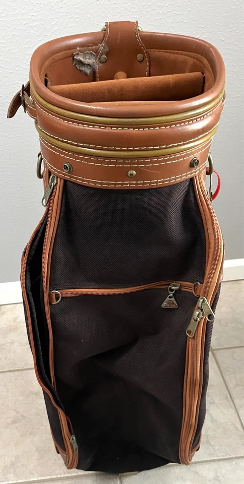 Carro de golf DAIWA Coach Collection cuero marrón 6 vías bolso con correa para el hombro Foto 3 de 4