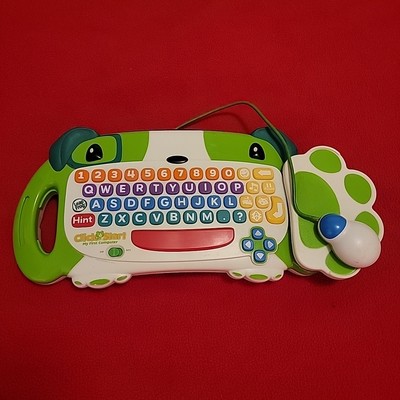 LEAPFROG CLICKSTART My First Computer w Controller Mouse Tested Working keyboard