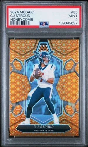 2024 Panini Mosaic CJ Stroud Honeycomb SSP #85 PSA 9 Mint
