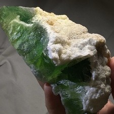 Natural Green Fluorite with Quartz on Crystal Raw Mineral Specimen Healing Large