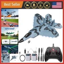 RC Plane Drone for Kids, Beginner F-22 Jet, 2CH 2.4GHz, LED, Auto Balance