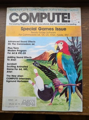 Vintage COMPUTE! Computer Magazine February 1985, Issue 57  Vol. 7, No. 2