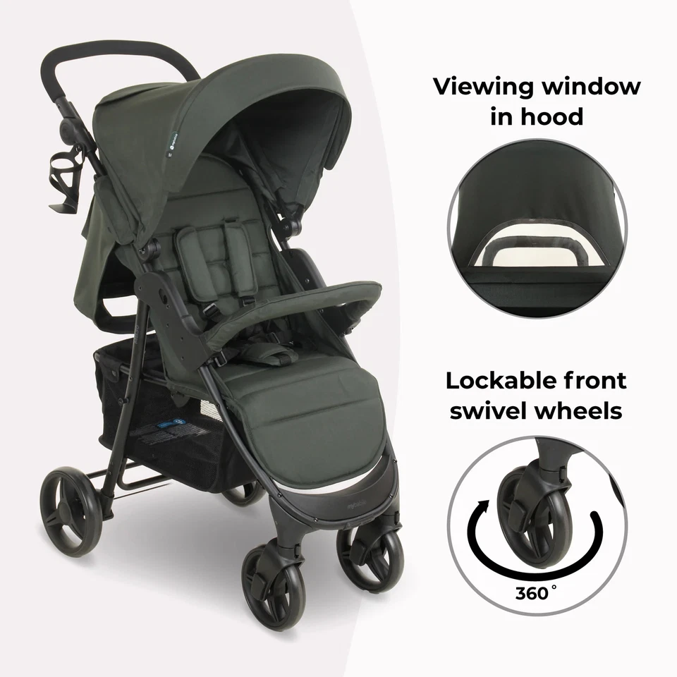 My Babiie MB30 Plus Pushchair - Forest Green - Image 4 of 4