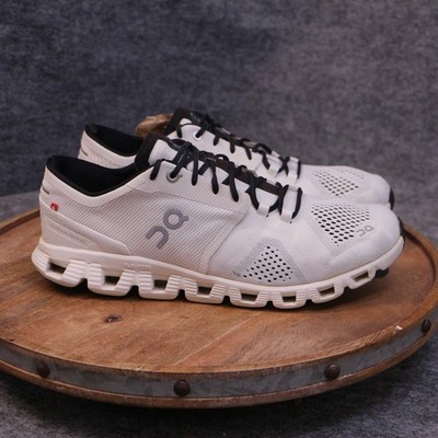 On Cloud X Men's Size 10 US White Black Low Top Athletic Running Shoes Sneakers