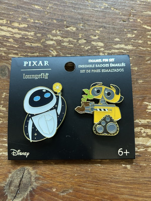 Loungefly Disney Pixar WALL-E and EVE Enamel Pin Set New