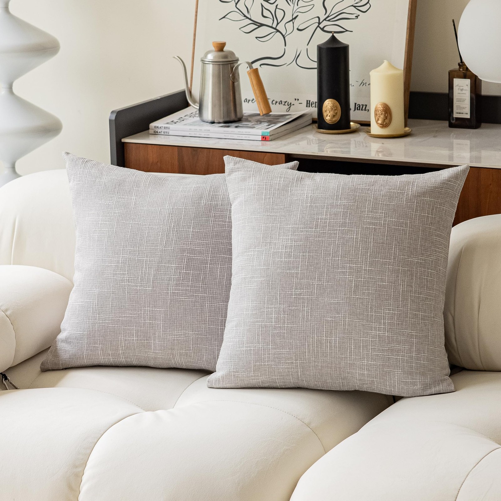 Kevin Textile Set of 2 Decorative Linen Throw Pillow Covers 