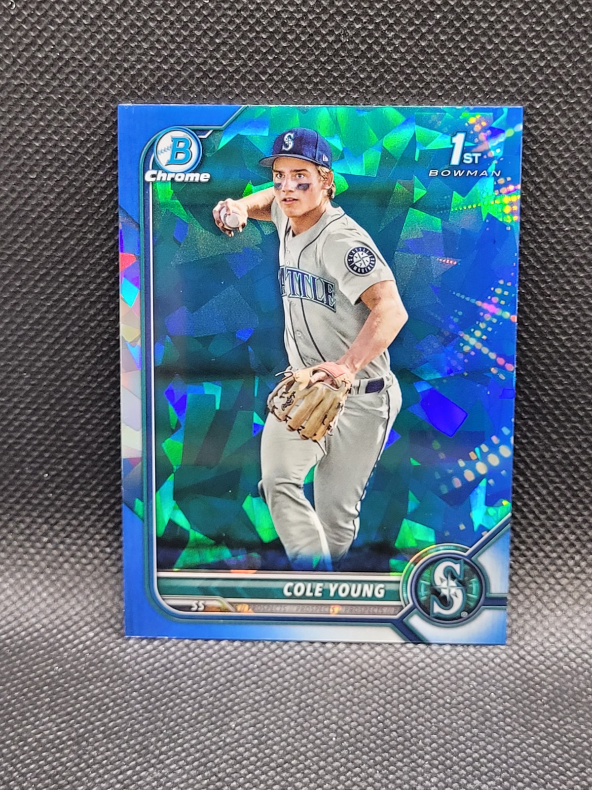 2022 Bowman Chrome Draft COLE YOUNG sapphire refractor RC -1st -Seattle Mariners