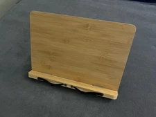 Readaeer Foldable Bamboo Book Stand 6 Adjustable Heights Large Book Holder