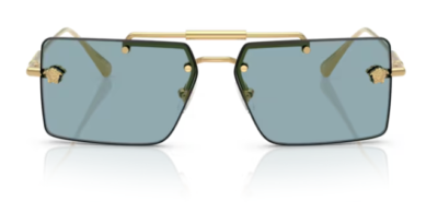 Versace VE 2245 100280 Gold Metal Rectangle Sunglasses Blue Lens Versace VE 2245 100280, Buy Online at Gaffos.com main image 4