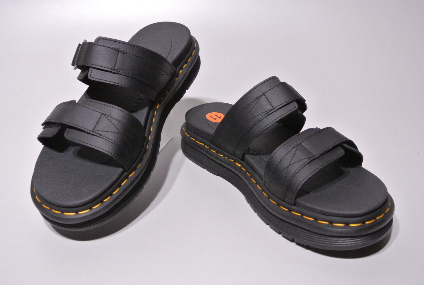 Dr. Martens Men's Chilton Leather Slide Sandals Black Hydro US Mens