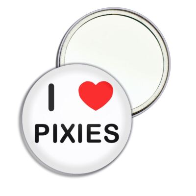 Pixies I Love Herz runder Spiegel Tasche kompakt (55 mm oder 77 mm)