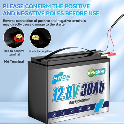 12V LiFePO4 Akku 30Ah Lithium Batterie 385wh BMS Aussenborder Camping RV Boot