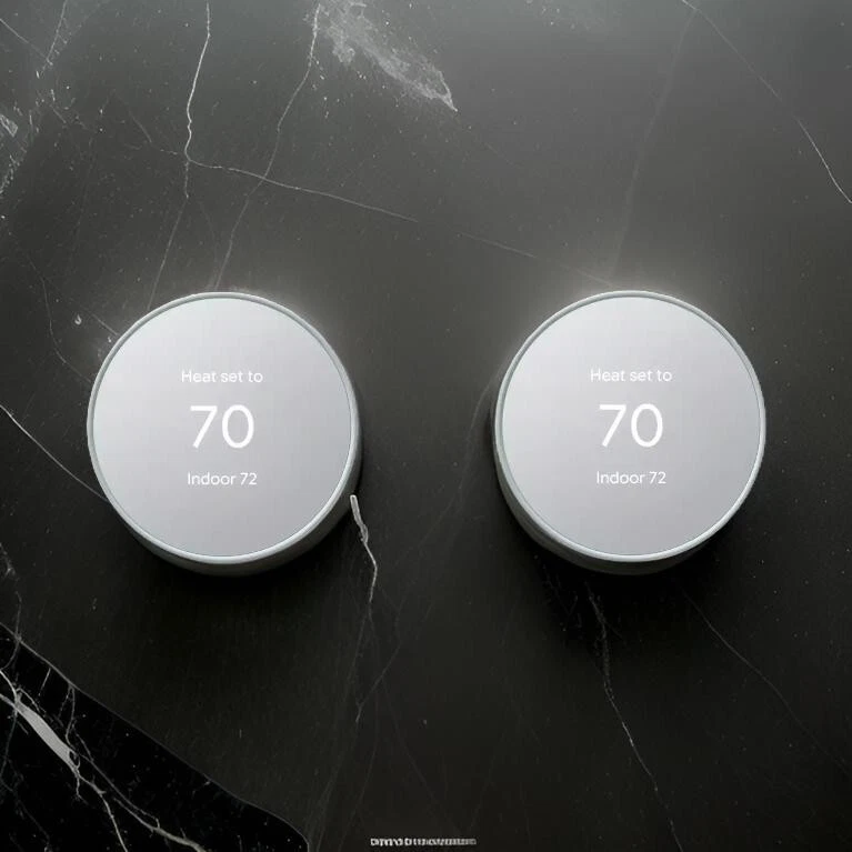 2 Google Nest G4CVZ GA01334-US Wi-Fi Smart Thermostats, Snow (EC)