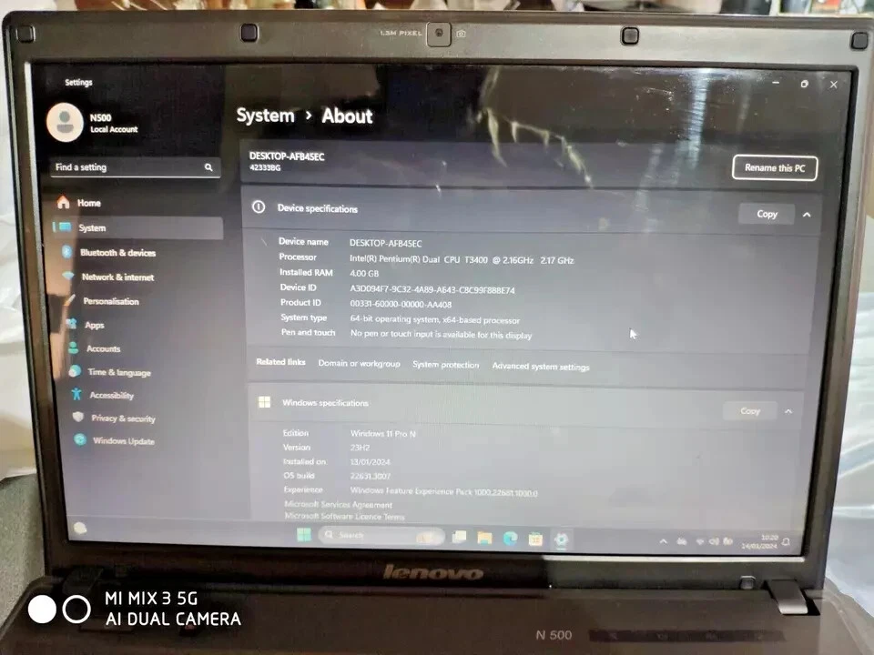 Lenovo N500 Intel core duo 2.17 GHz 4GB 500GB Windows 11 Pro ,Office365 - Image 2 of 4