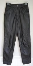 Vintage Womens Black 100 Genuine Leather Pants Size 6 EUC