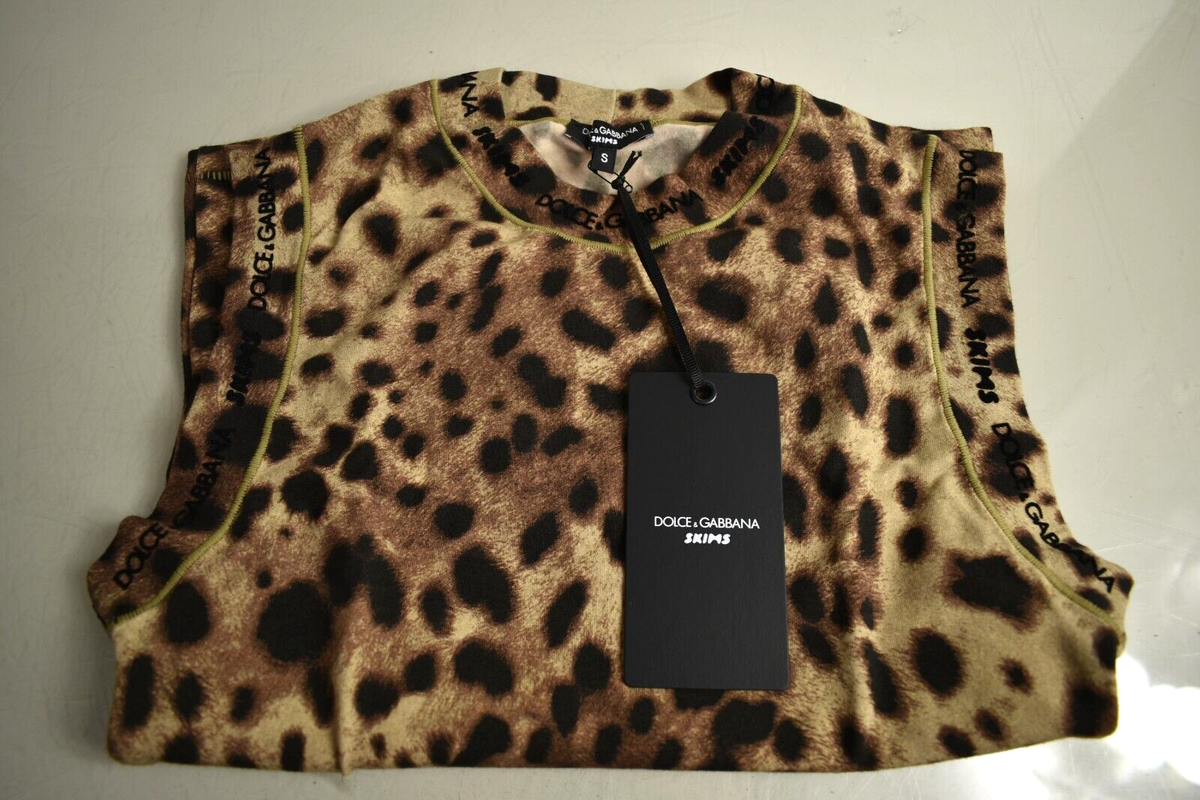 【新品】Dolce & Gabbana ヒョウ柄タンクトップ Dolce & Gabbana ドルチェ＆ガッバーナ レオパード タンクトップ
