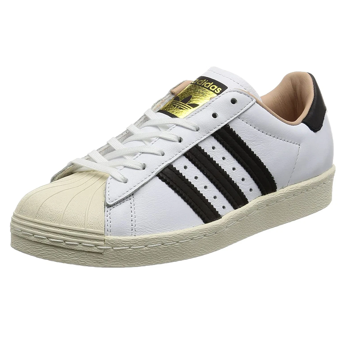 Adidas Originals Superstar 80s Real Leather Trainers Shoes BY2957 White Black