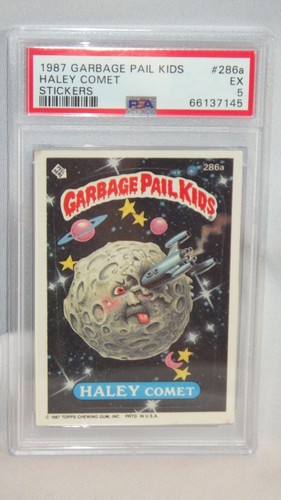 1987 Topps Garbage Pail Kids # 286a HALEY COMET & Stickers - PSA 5 EX
